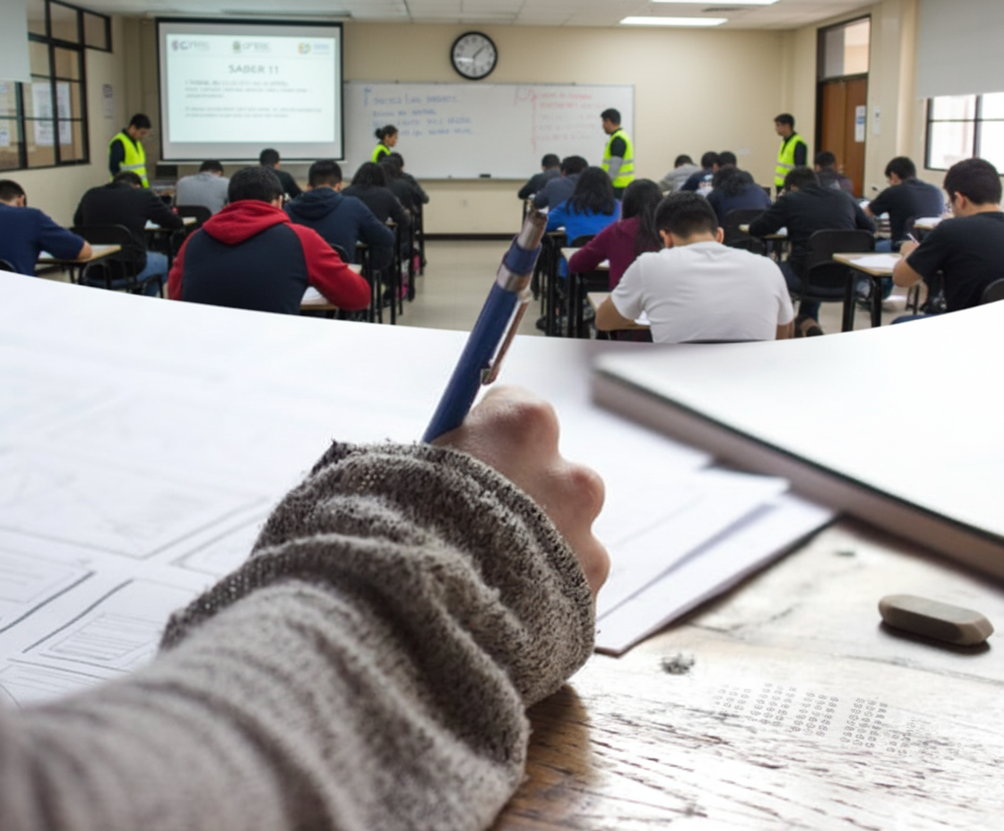 Estudiante practicando